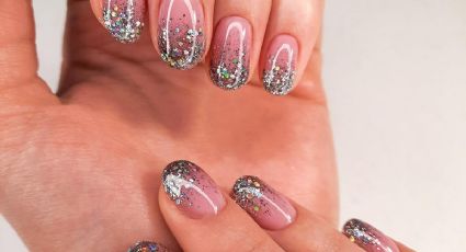 Manicura francesa con purpurina: una variante a un nail art clásico