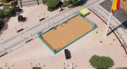 El Mutua Madrid Open prepara una pista en medio de la Plaza Mayor